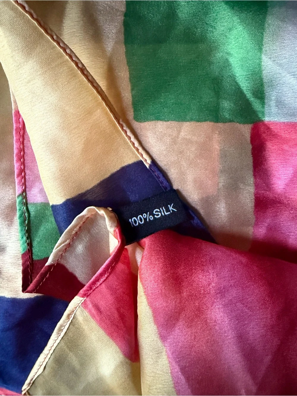 Geometric 100% Silk Scarf